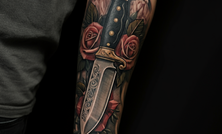 knife tattoo